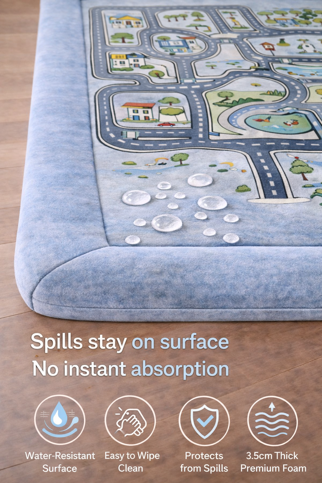 Thick Foam Baby Play Mat Australia – Road Map Kids Play Mat 3.5cm