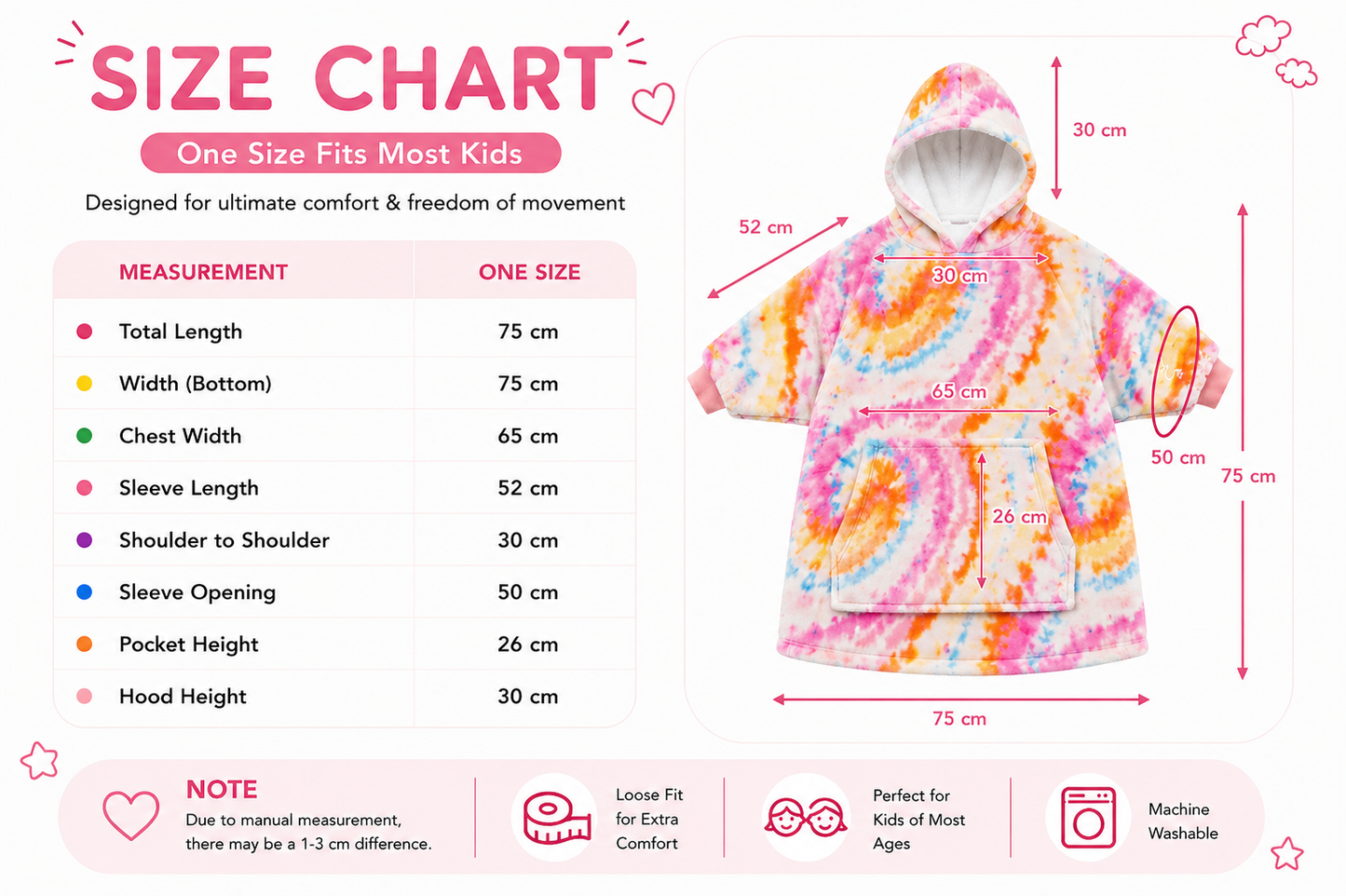 Kids Sherpa Hoodie Pastel Tie Dye – Oversized Wearable Blanket