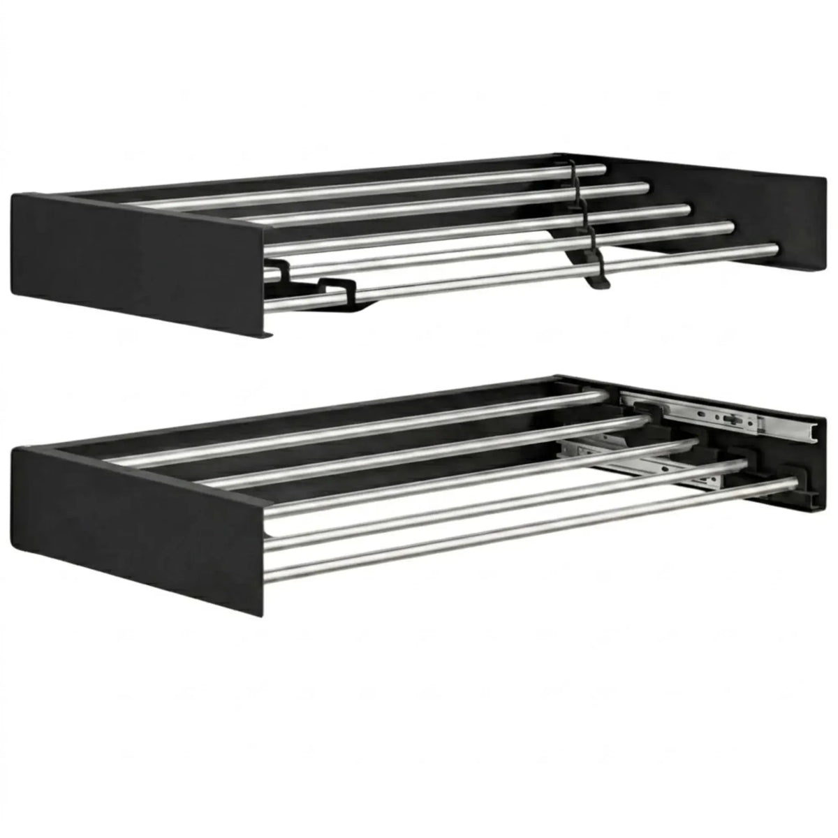 CARLA HOME Wall Mounted Clothes Drying Rack - Foldable - Balcony Folding Clothes - Black