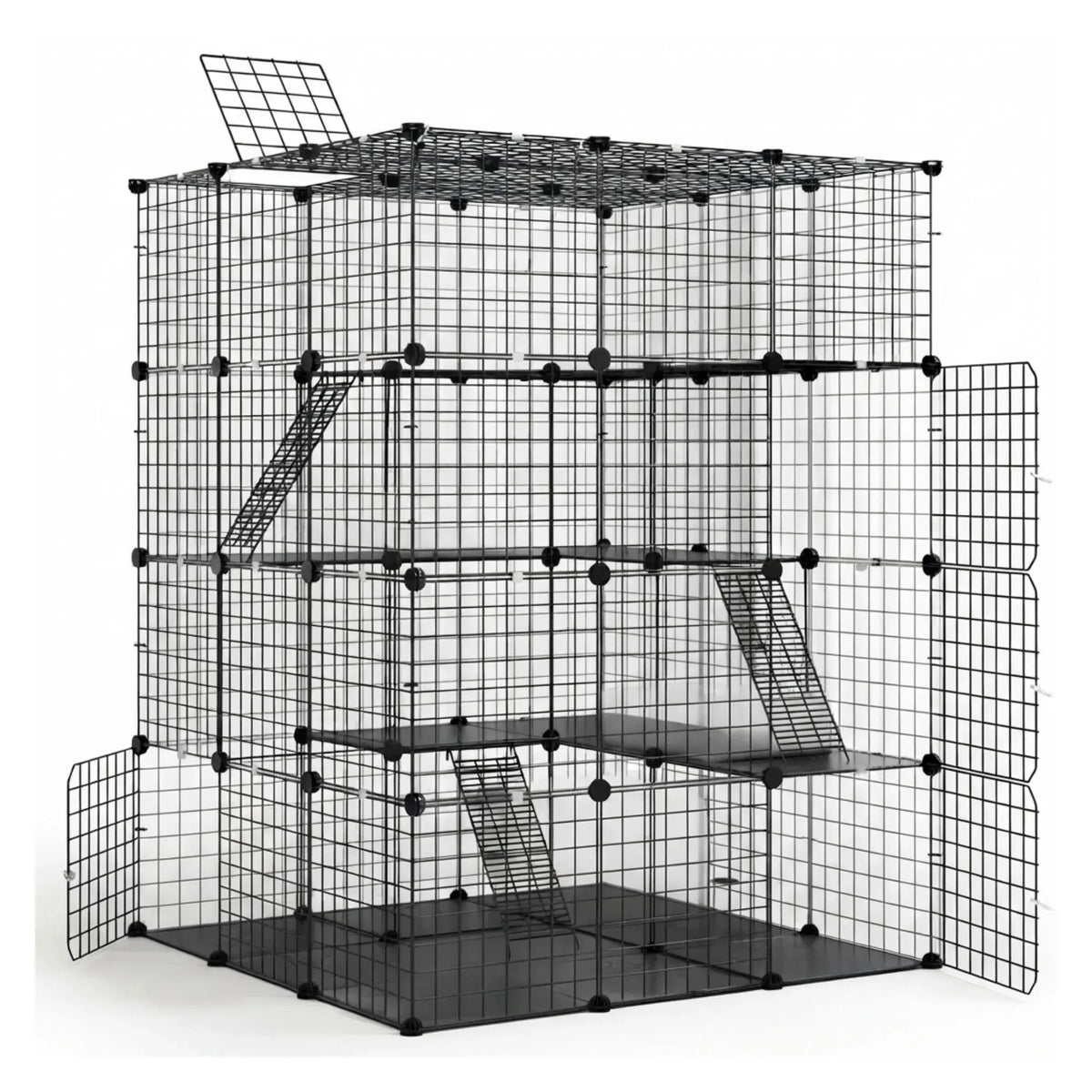 CARLA HOME Large Cat Cage Diy Enclosure, 4 Tier Pet Playpen Cat Kennel