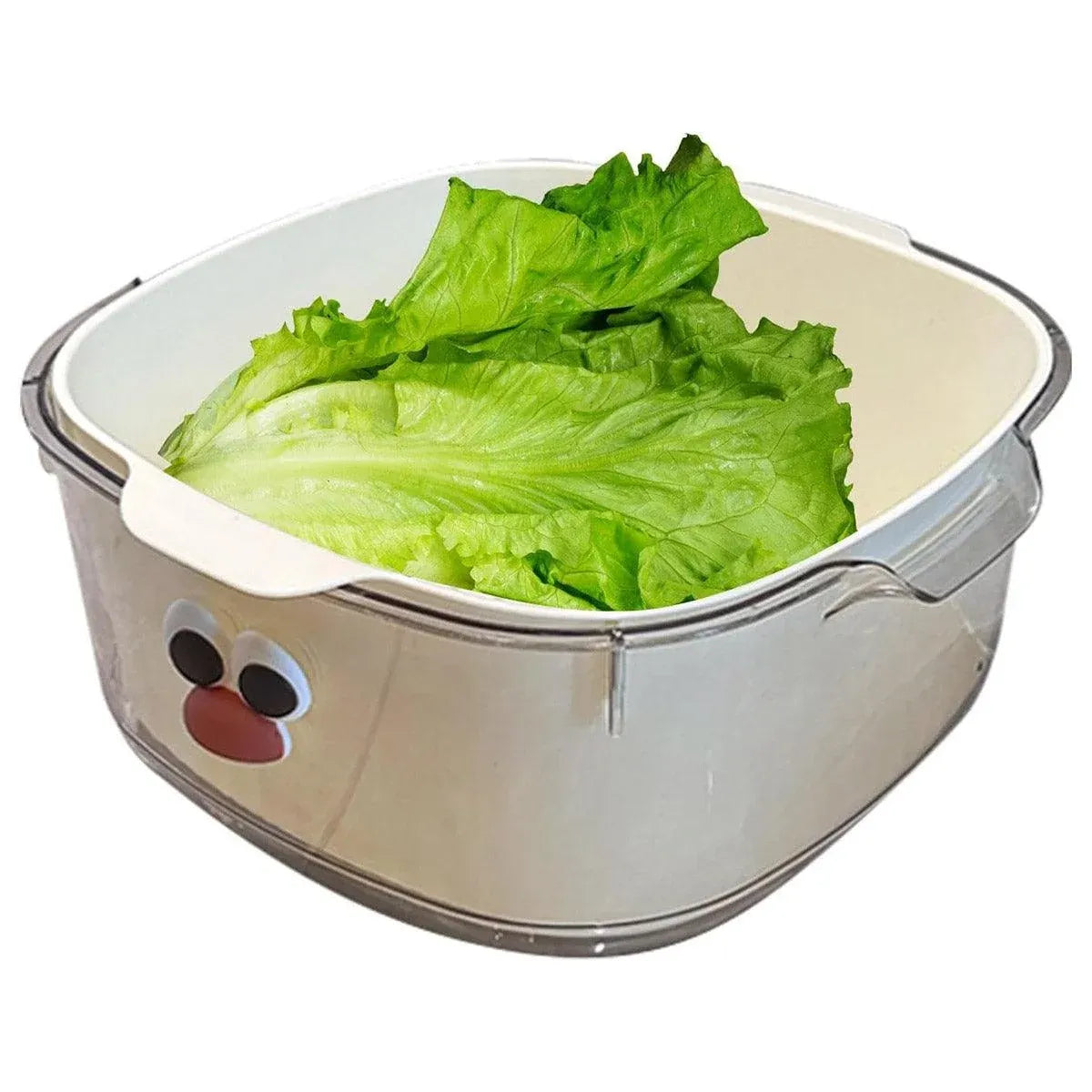 2 in 1 Cute Double Draining Fruit Basket Dishwashing Colander for Household - White