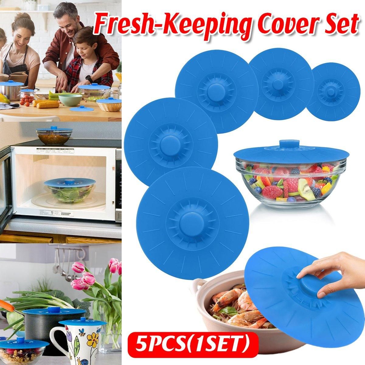 5-Piece Blue Food Cover Set in Assorted Sizes