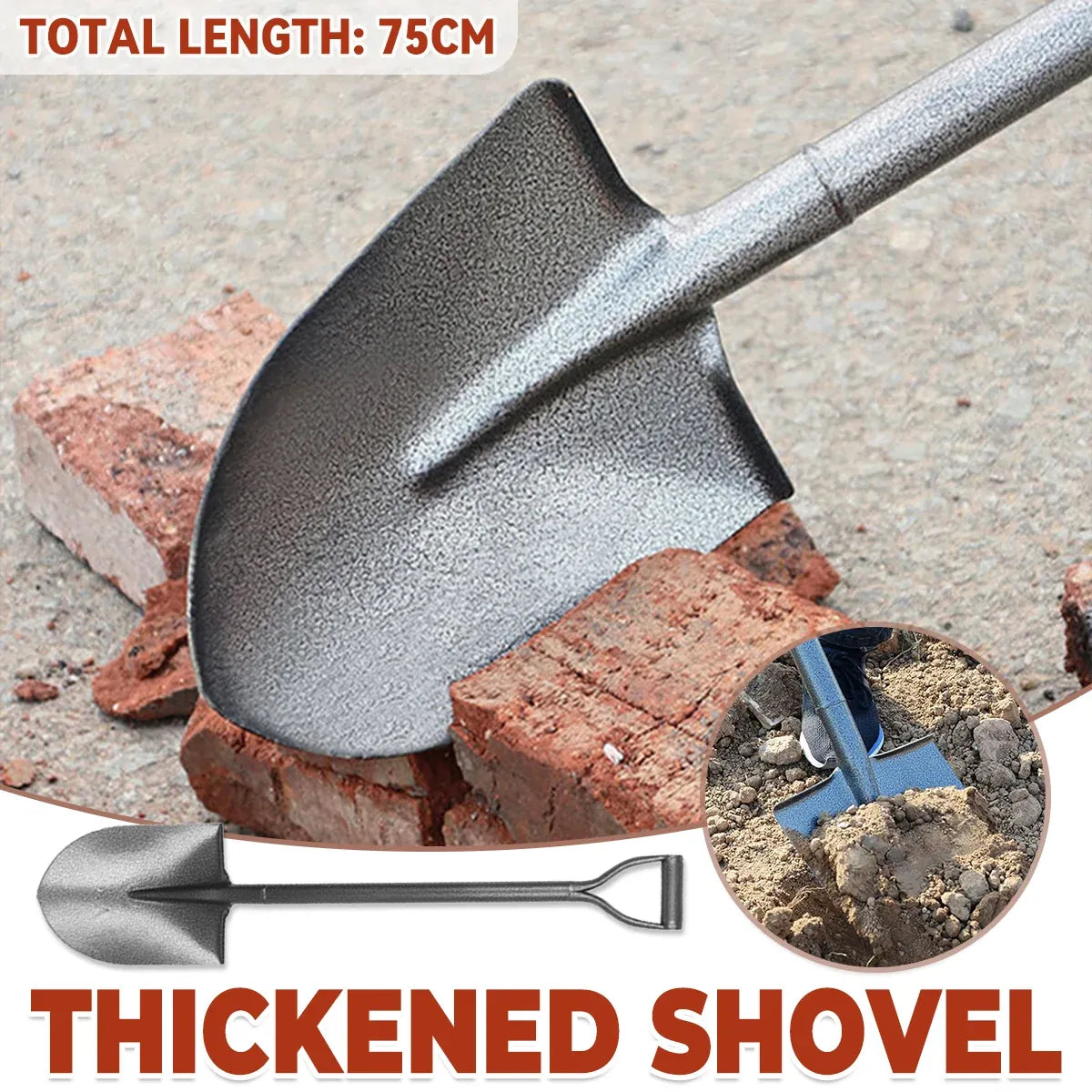 Full Steel Shovel Flood Control Garden Tool Heavy Duty Durable Sturdy Emergency