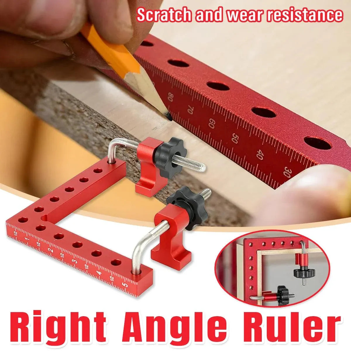 Right Angle Ruler Woodworking Clamp L Type Scribe Positioning Holder Tool