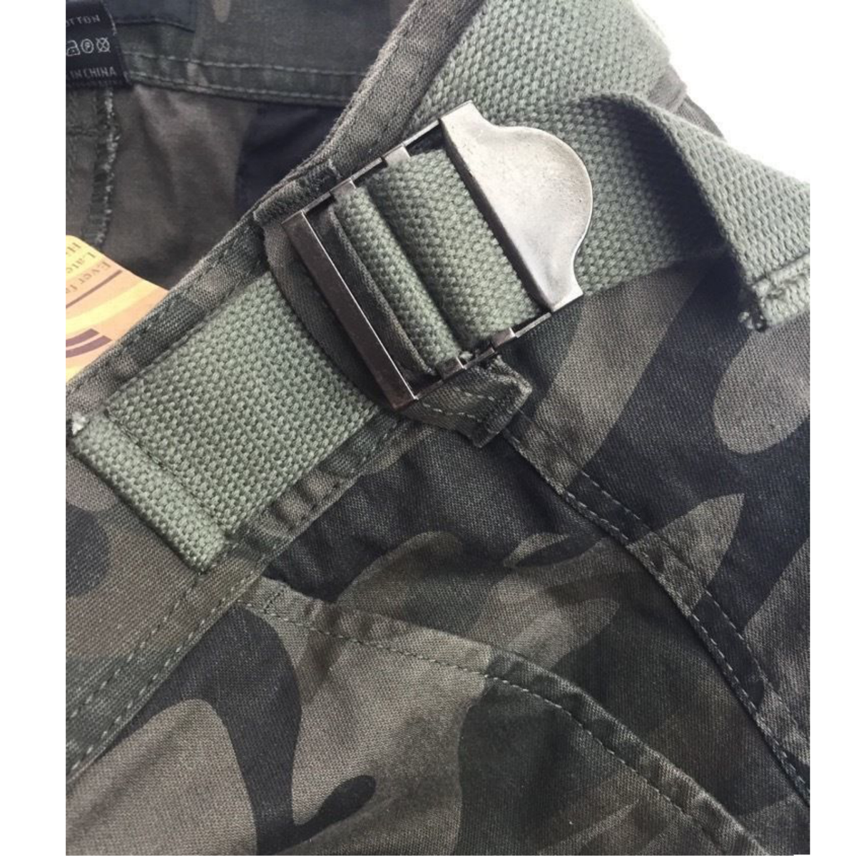 Deluxe Heavy Duty CARGO SHORTS 100% COTTON Drill Summer Work Adjustable - Dark Camouflage - 32""