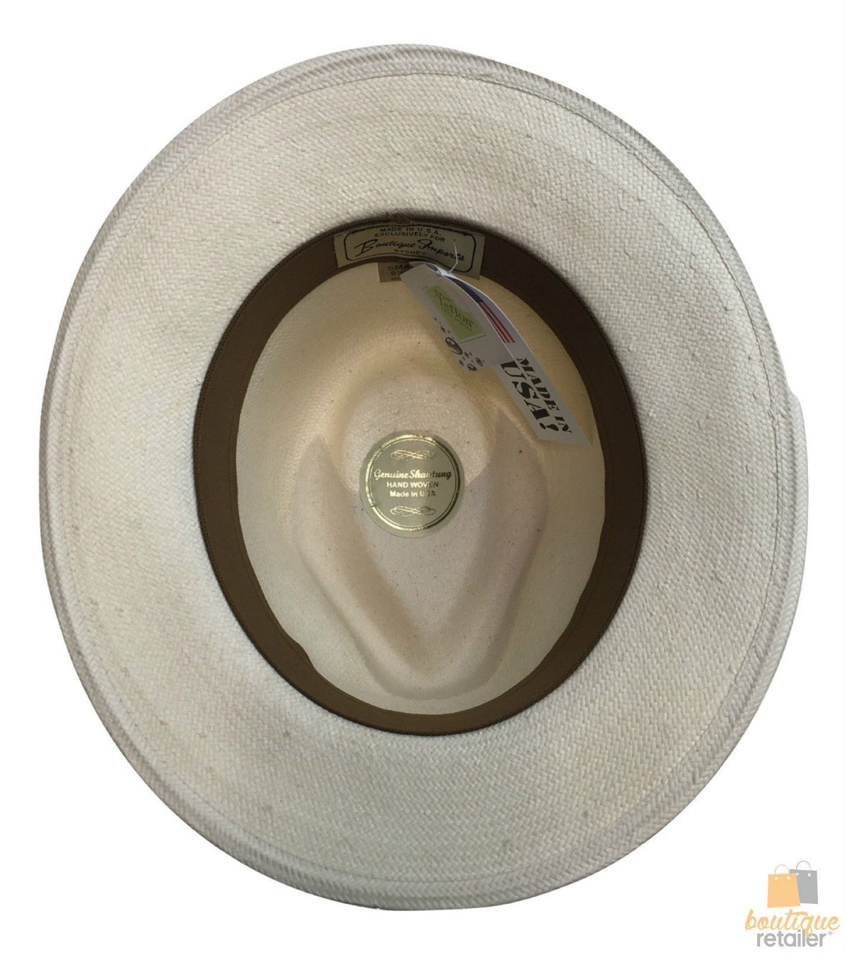 Premium STRAW HAT Panama Trilby Fedora Feather Sun Beach Brim Cap USA Made BR005 - Small (6 3/4"" - 6 7/8"")