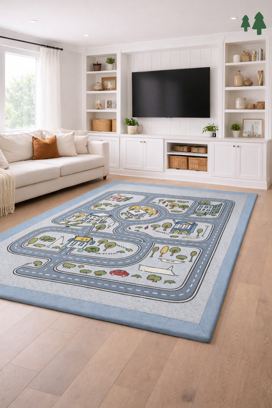 Kids Memory Foam Play Mat – 3.5cm Thick (Road Map)