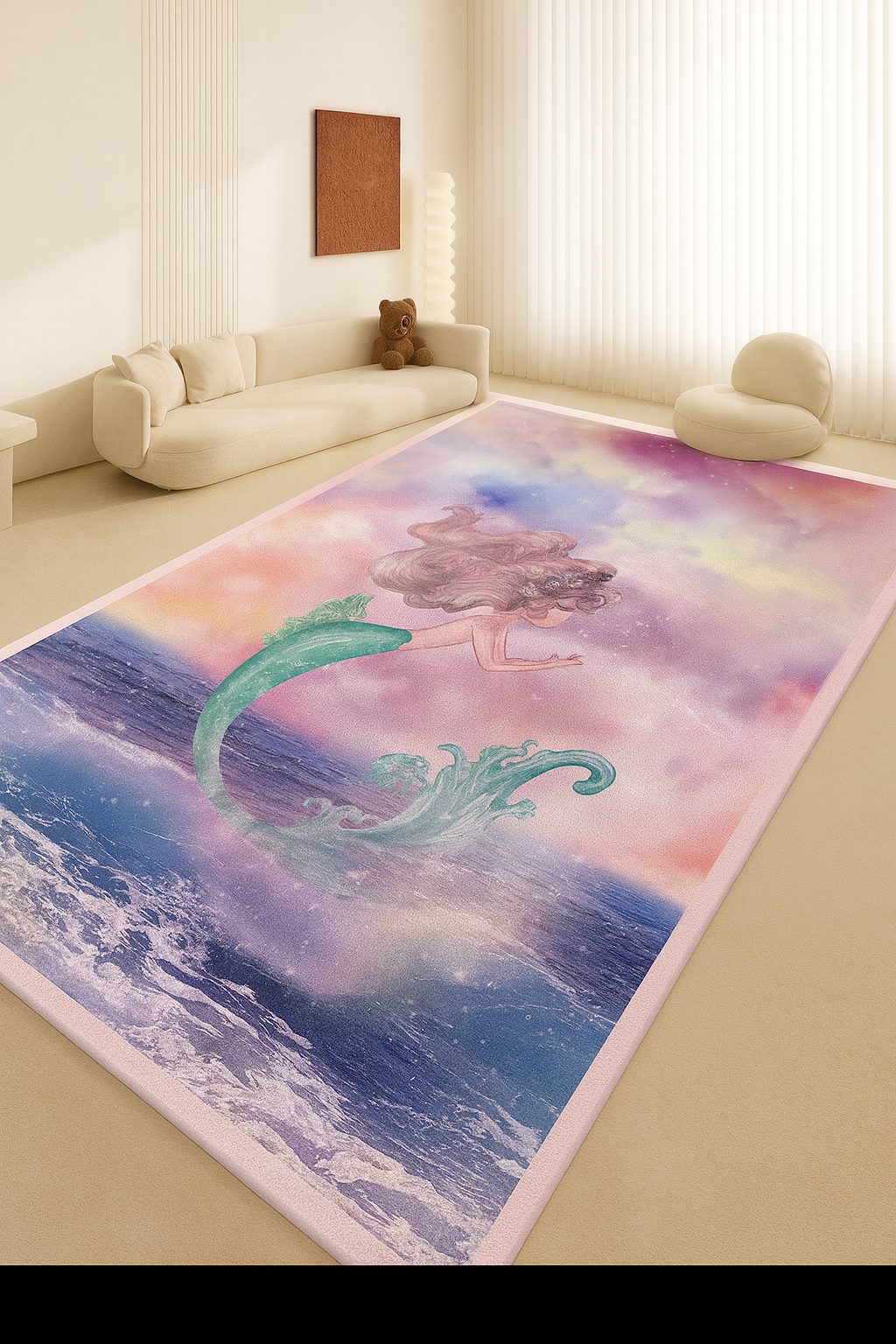 ComfyMat Memory Foam Play Mat – Mermaid Design (3.5cm Thick)