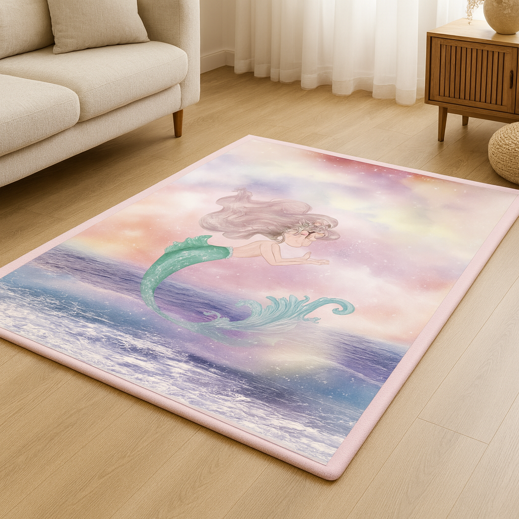 ComfyMat Memory Foam Play Mat – Mermaid Design (3.5cm Thick)