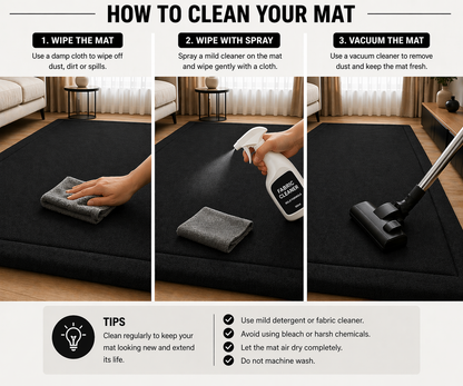 how to clean memory foam mat wipe spray vacuum steps guide