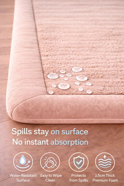 Memory Foam Floor Mat – 3.5cm Thick (Beige)