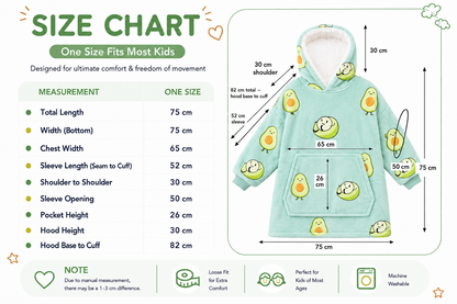 Kids Sherpa Hoodie Avocado Green – Oversized Wearable Blanket