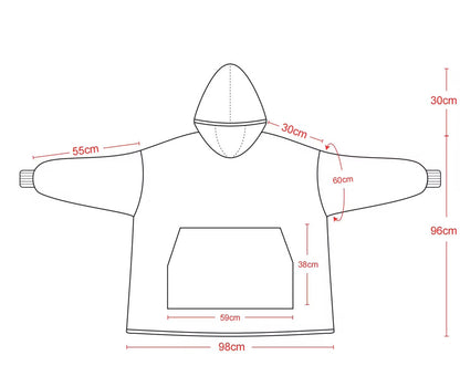 Kids Sherpa Hoodie Peach Ice Cream Print – Oversized Wearable Blanket