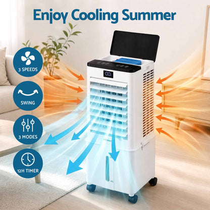 Devanti 8L 3-in-1 Evaporative Air Cooler 4 Ice Packs Remote Control 3 Speed