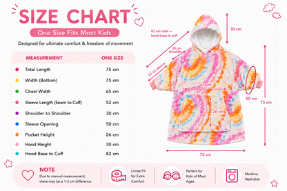 Kids Sherpa Hoodie Pastel Tie Dye – Oversized Wearable Blanket