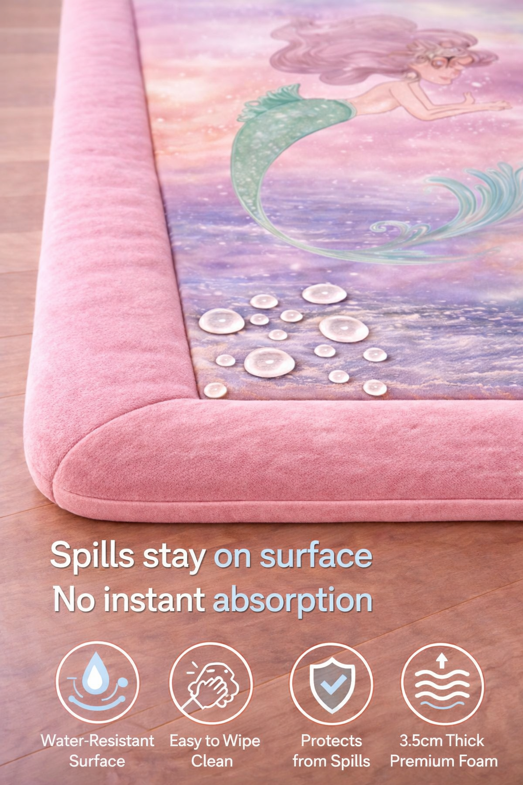 ComfyMat Memory Foam Play Mat – Mermaid Design (3.5cm Thick)