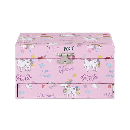 Keezi Kids Jewellery Box Organiser for Girls Kids Music Box with Mirror