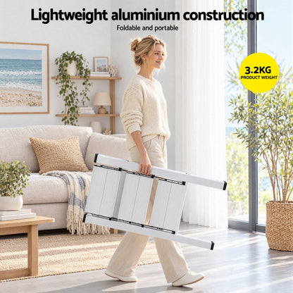 Giantz 3 Step Ladder Multi-Purpose Folding Aluminium Light Weight Platform