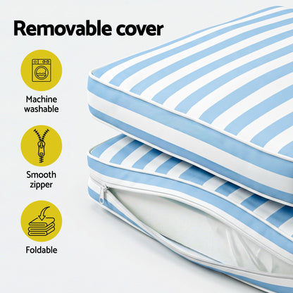 Gardeon Outdoor Chaise Lounge Cushion Lounge Chair Pad Sunbed Mattress Blue