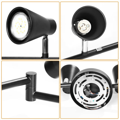 Flexible Track Lighting Fixture, Foldable Ceiling Spot Light with Adjustable 8 Light Heads, GU10 Track Light Kit for Kitchen Bedroom Living Room Matte Black (Bulbs Not Included)