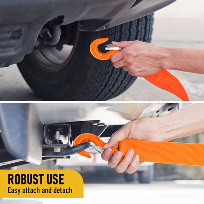 1.12T Sling Hook & Hammerlock Kit, 2 Sets Heavy Duty Trailer Safety Chain Hooks for Caravan, Camper & Boat Trailers-Orange