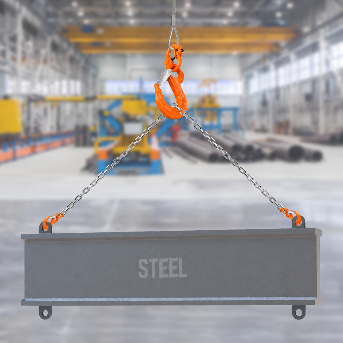 3.15T Sling Hook & Hammerlock Kit, 2 Sets Heavy Duty Trailer Safety Chain Hooks for Caravan, Camper & Boat Trailers-Orange