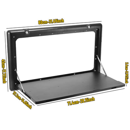 Folding Caravan Table – Lockable Space-Saving Portable Table for Camper, Motorhome & RV, 25kg Capacity, Black