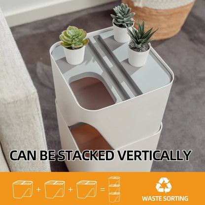 18L Stackable Plastic Kitchen Trash Bin Household Classification Storage Box