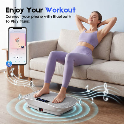 Vibration Plate Exercise Machine, Whole Body Shake Plate with LED Touch Screen & Bluetooth Speaker, Multi-Speed Fitness Platform