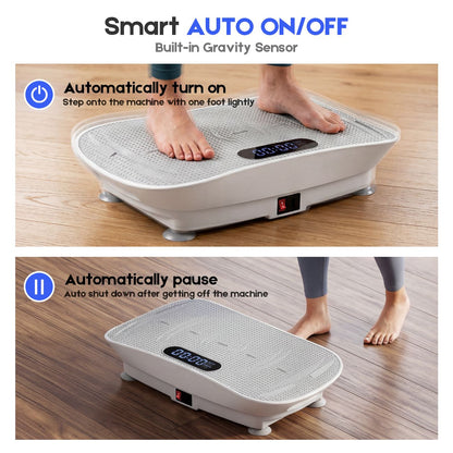 Vibration Plate Exercise Machine, Whole Body Shake Plate with LED Touch Screen & Bluetooth Speaker, Multi-Speed Fitness Platform