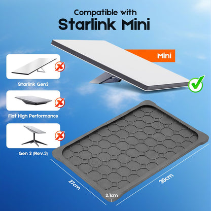 Silicone Cover for Starlink MINI, Anti-Rock/Sand/Hail Waterproof Silicone Case Fits Starlink Standard, Outdoor Roof Protection, Shields Rocks, Sand & Hail-Grey