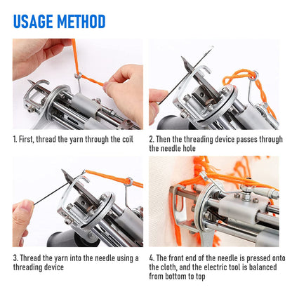 2-in-1 Electric Tufting Gun for Carpet & Rugs, Cut & Loop Pile, 7–18mm Adjustable, 100W, 100–240V, AU Plug