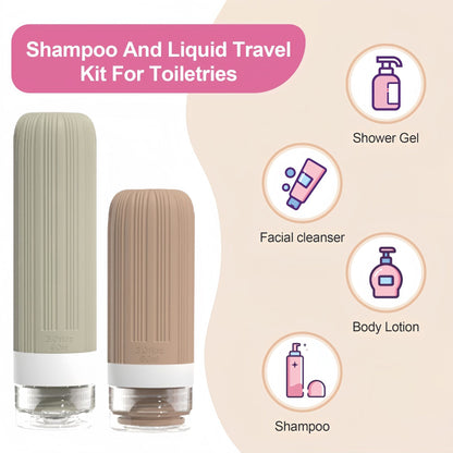 19 Pack Travel Bottles Set, Silicone Toiletry Bottles, Sunscreen Applicator & Refillable Perfume Spray Bottles, TSA Approved, Leak Proof Travel Accessories for Shampoo, Lotion, Perfume