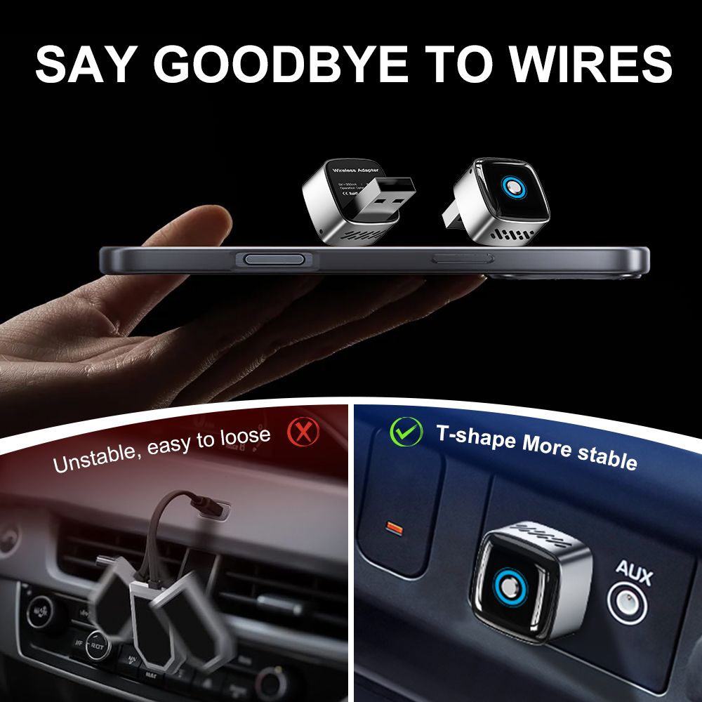 3 in 1 Wireless CarPlay and Android Auto Adapter Plug and Play Carplay Adapter