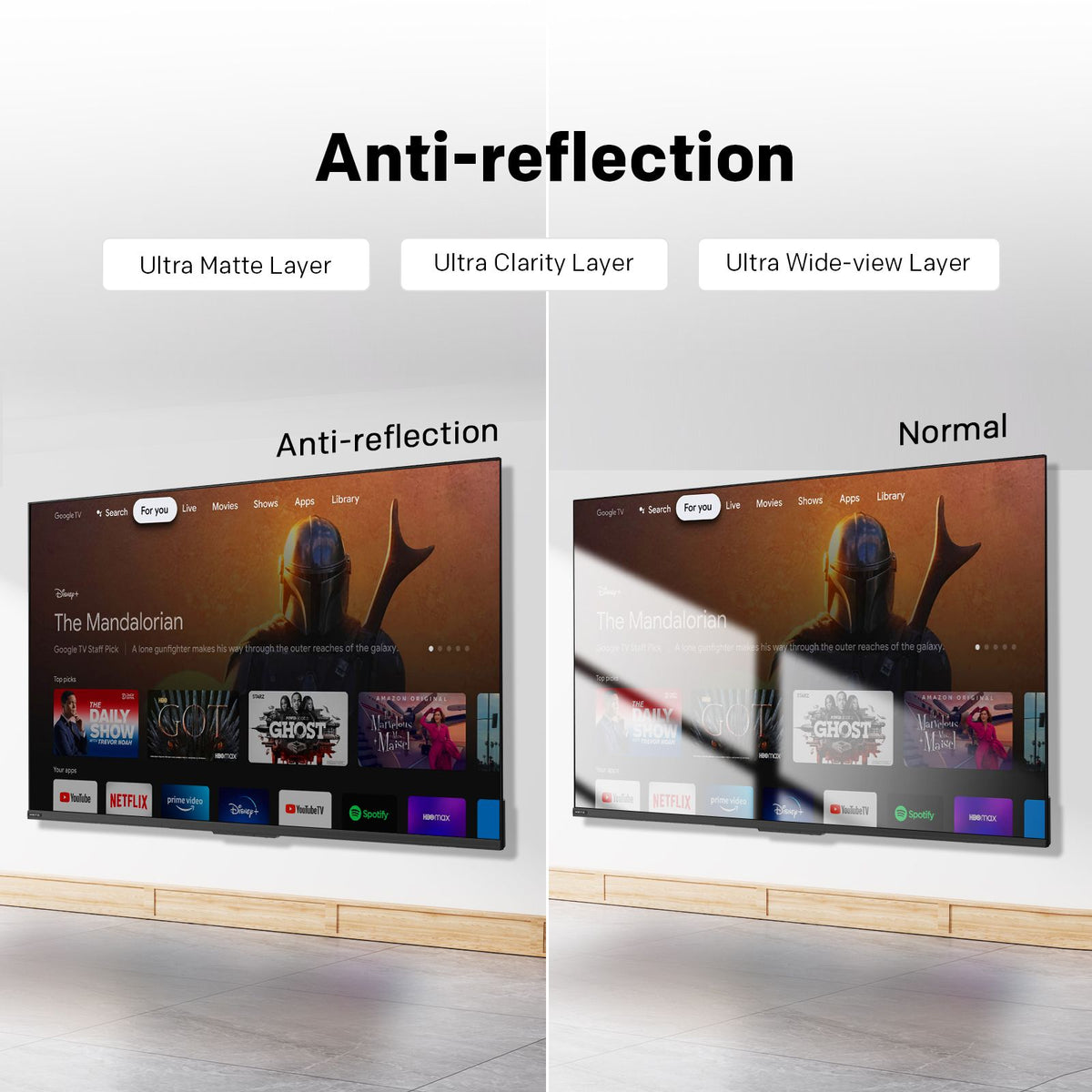 SKYWORTH 75X6600H QD-Mini LED 4K Smart TV, Matte Anti-Glare Display, 120Hz Turbo Mode, AI 4K Upscaling, AI Color Enhancement，Google TV, Dolby Atmos+Dolby Vision, 30W Speakers，HDMI2.1