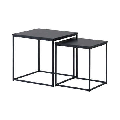 CARLA HOME Nesting Side Table Set of 2 - Black Steel Frame - Classic - Tables Living Room