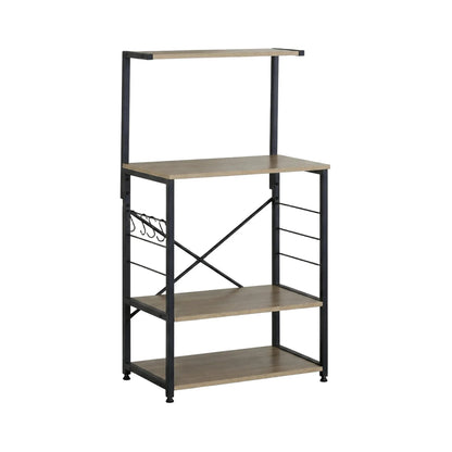 CARLA HOME 4 Tier Bakers Rack Microwave Stand - Oak Finish - Brown - Kitchen Rack