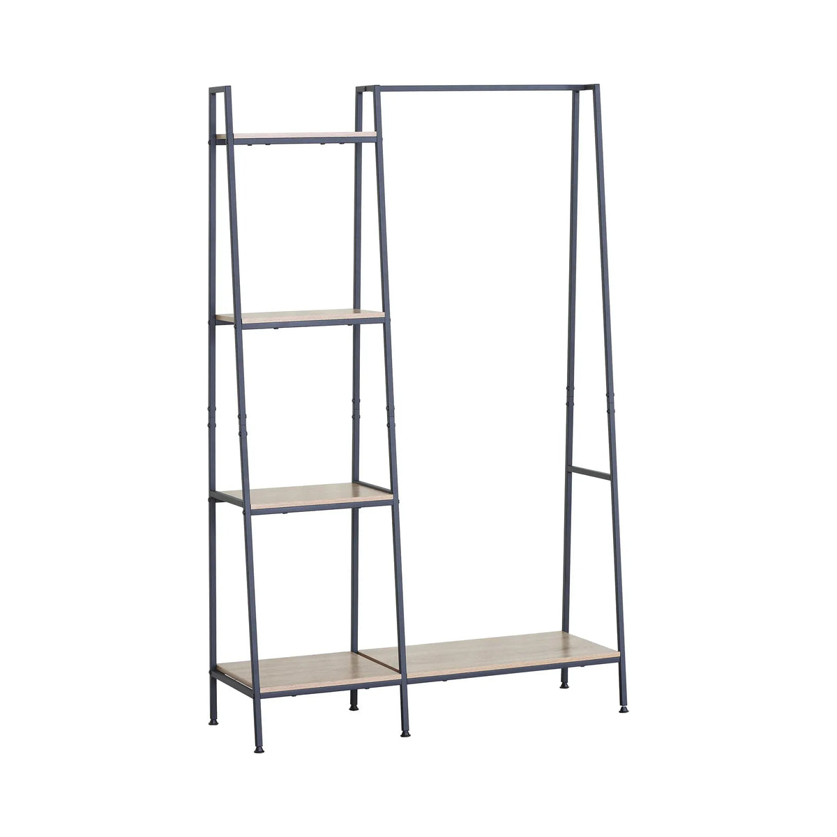 CARLA HOME Freestanding Garment Rack with Shelves - 4 Tier - Brown - Garment Rail