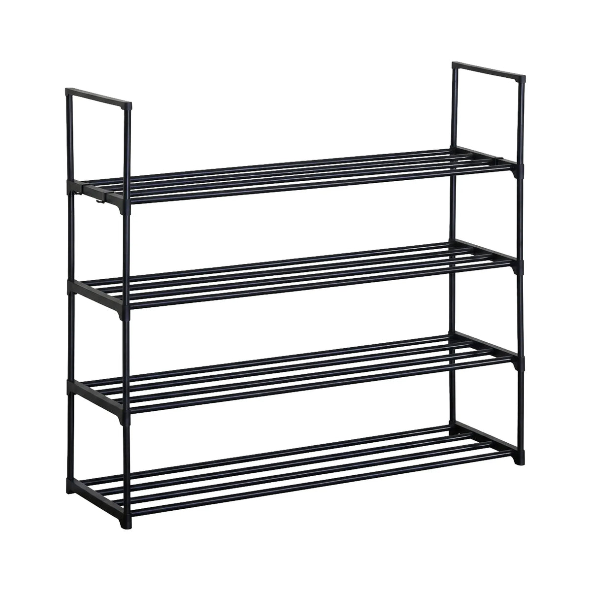 CARLA HOME 4 Tier Metal Shoe Rack - Free Standing Organiser - Black - Basic - Steel