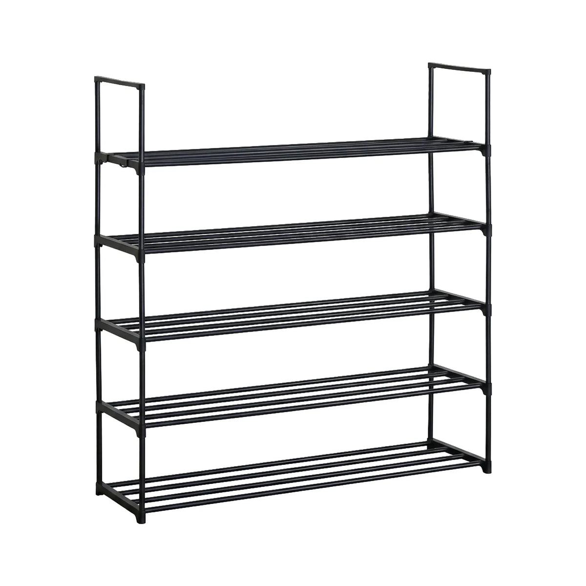 CARLA HOME 5 Tier Metal Shoe Rack - Free Standing Organiser - Black - Basic - Steel