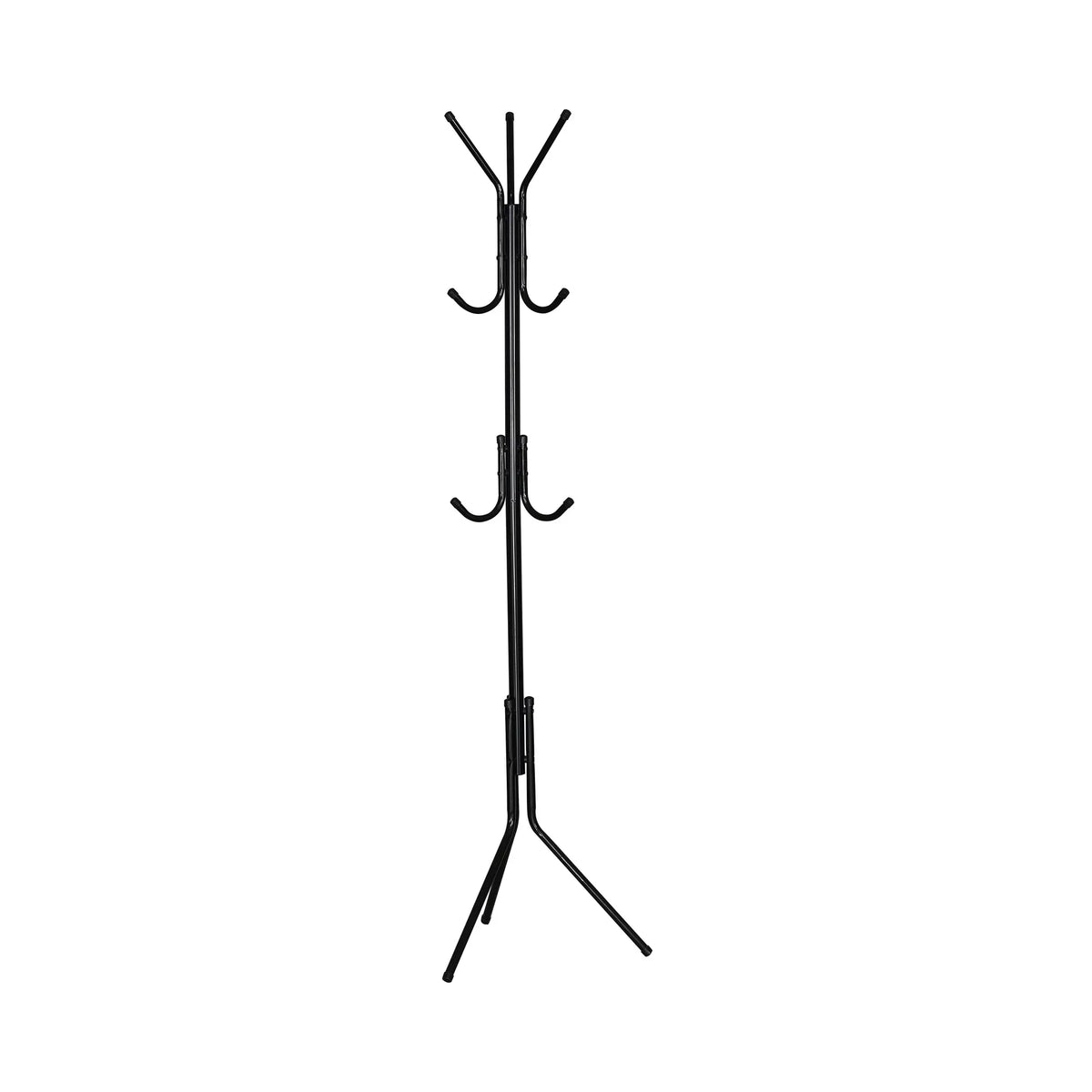 CARLA HOME Metal Coat Rack Stand - 12 Hook Clothes Hanger - Black - Garment Rack
