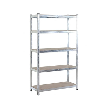 CARLA HOME 5 Tier Steel Shelving Unit - Garage Storage Shelf - Silver Modern