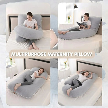 CARLA HOME U Shape Pregnancy Pillow Full Body Support - Green - Polyester - Full Body Pillow