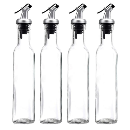CARLA HOME 4 Pack Glass Oil Dispenser Bottle 500ml Transparent Kitchen