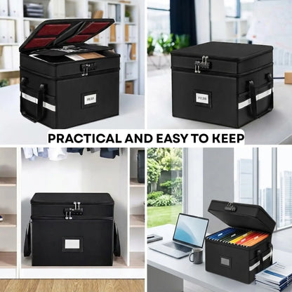 CARLA HOME Fireproof Document Box with Lock - Fabric - Office - Fireproof Document Safe