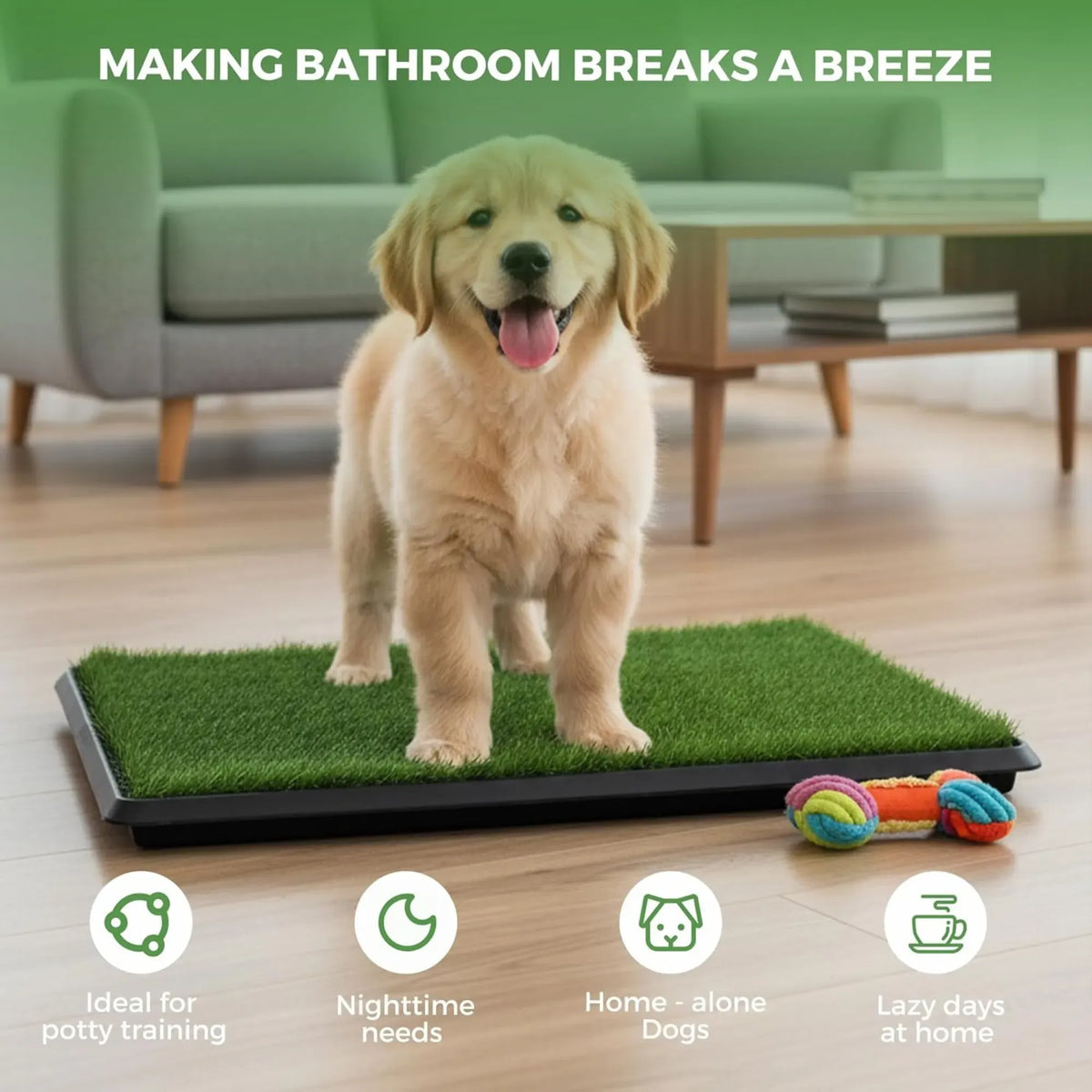 CARLA HOME Dog Grass Pad with Tray - 3-Layer - Outdoor - Puppy Potty Pad Grass