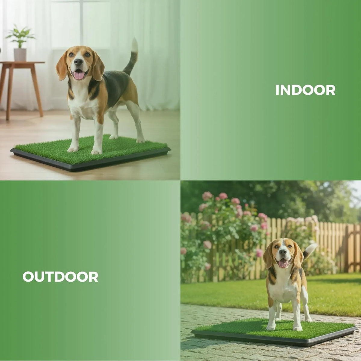 CARLA HOME Dog Grass Pad with Tray - 3-Layer - Outdoor - Puppy Potty Pad Grass