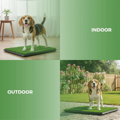 CARLA HOME Dog Grass Pad with Tray - 3-Layer - Outdoor - Puppy Potty Pad Grass