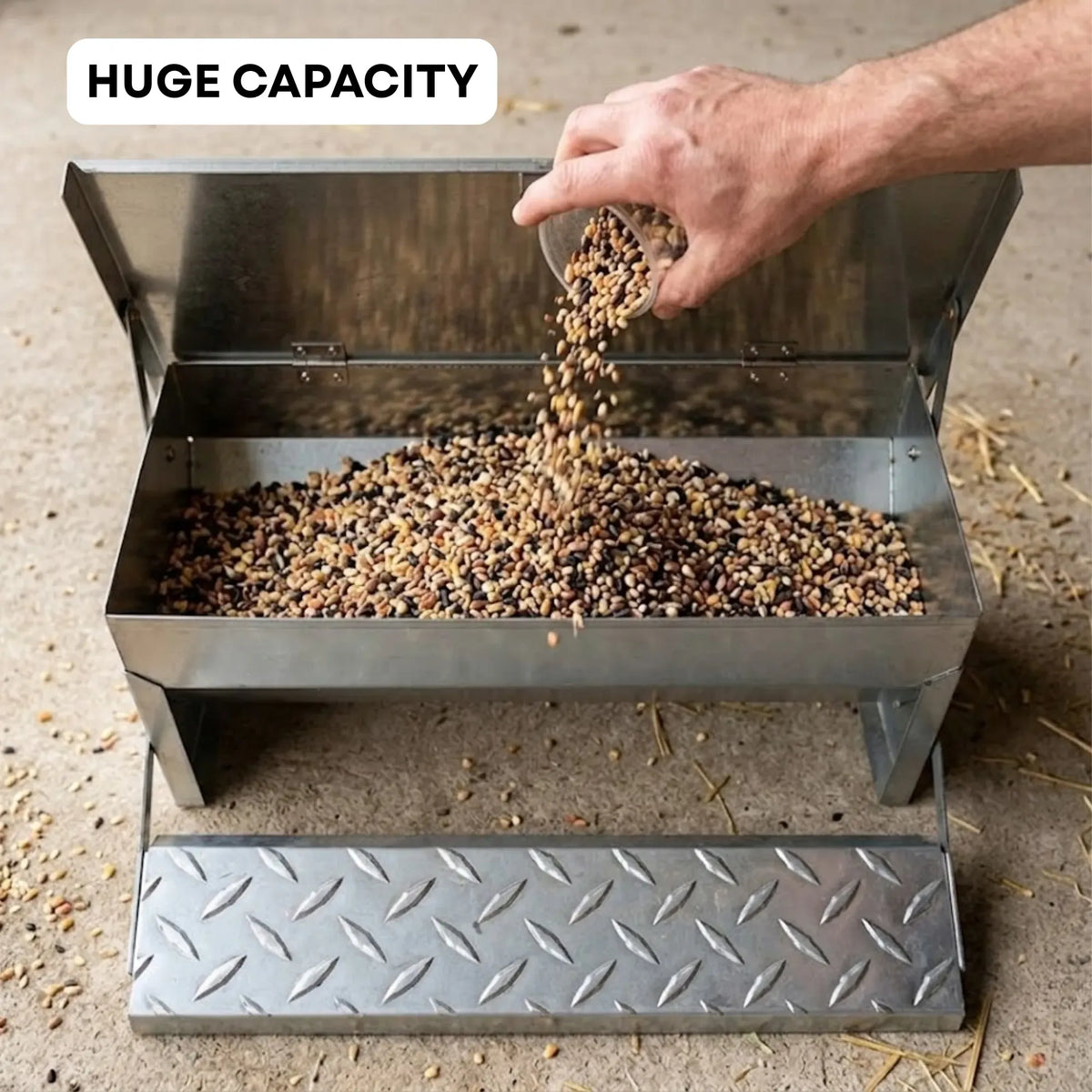 CARLA HOME Automatic Chicken Feeder Treadle - Galvanized Steel