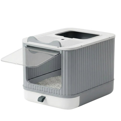 CARLA HOME Enclosed Cat Litter Box - Drawer Tray - Large - Scoop Drawer Design